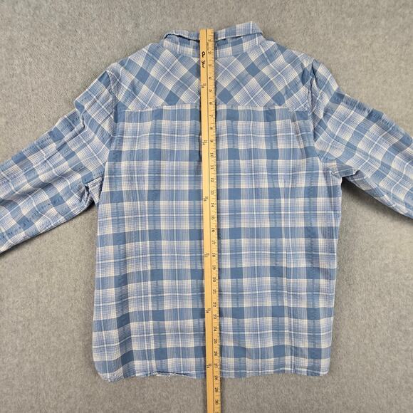 Tommy Hilfiger Shirt Womens Size XL Roll Tab Sleeves Blue Plaid Button Down - Picture 16 of 16